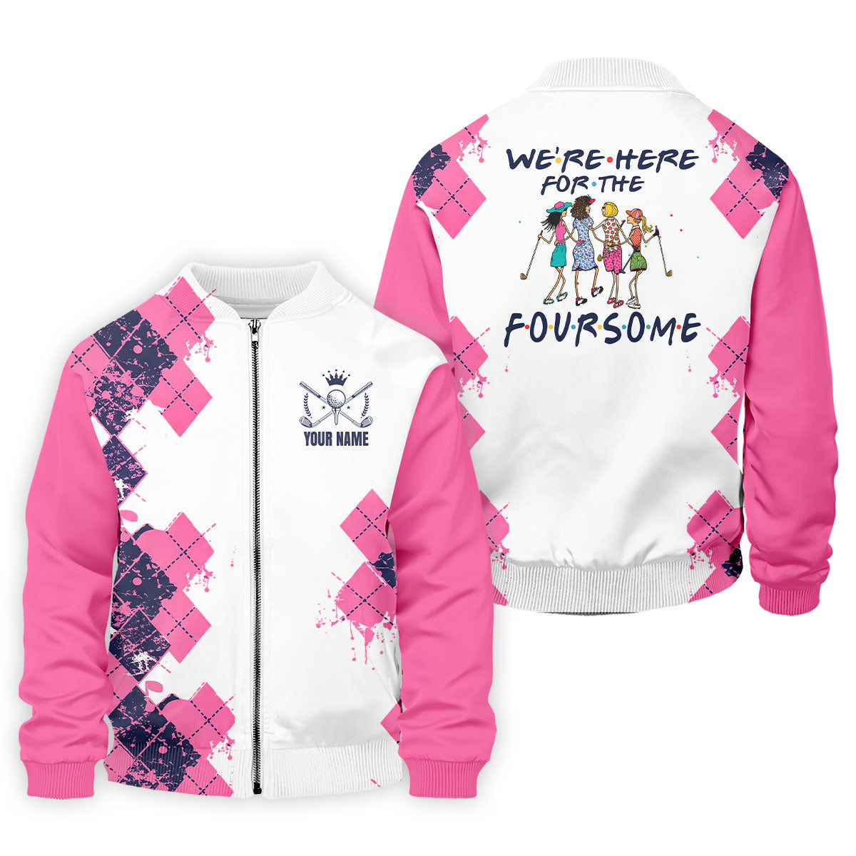 Personalized Pink Paint Splash Golf Shirt, Men's Golf Shirt, Golf Apparel For Men