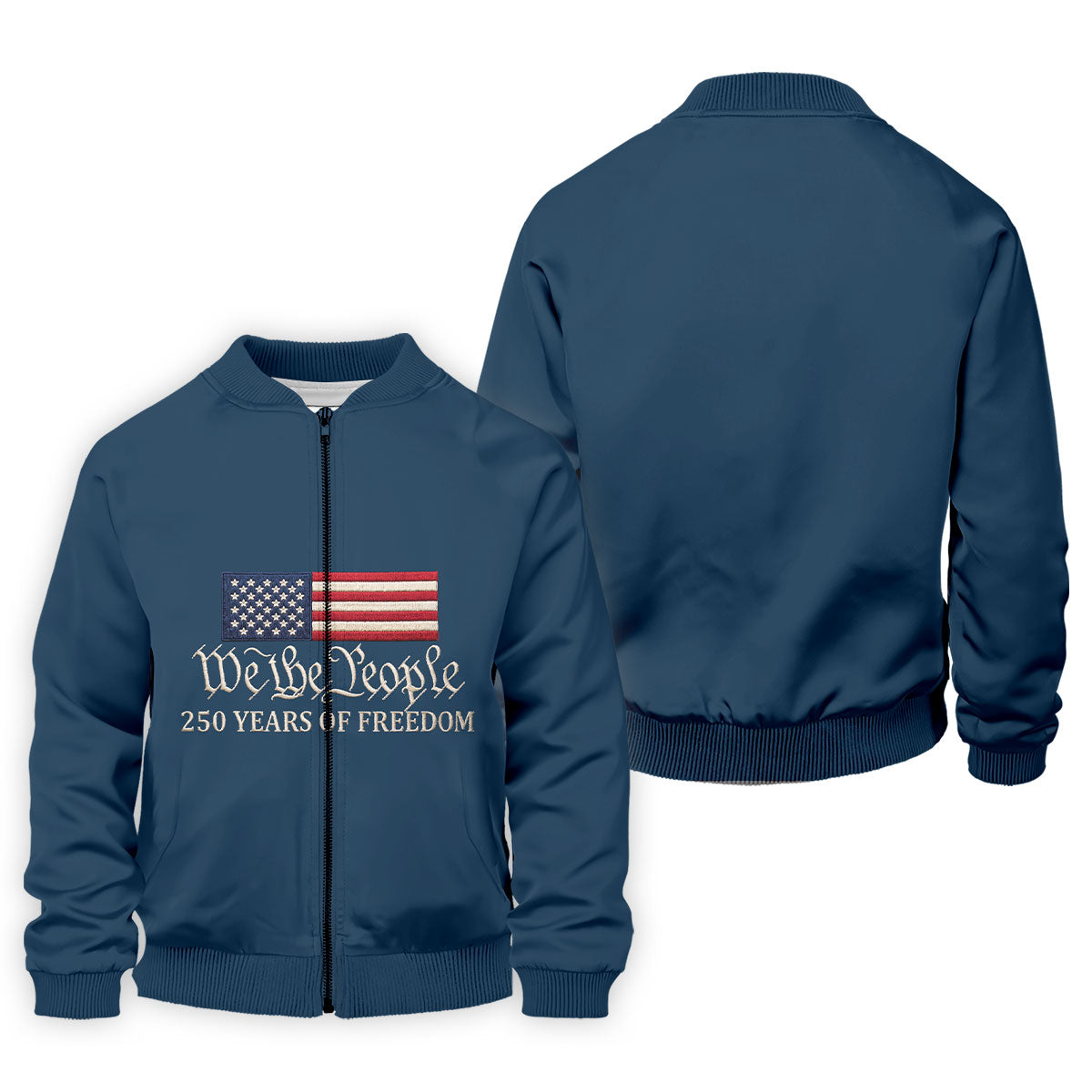 We The People 250 Years American Flag Golf Shirt, Patriotic 4th Of July Golf Shirts For Men