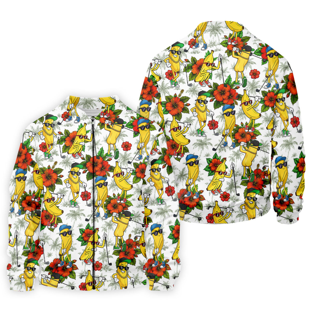Funny Banana Golfer Hawaiian Golf Polo Shirt, Golf Shirts For Men, Mens Golf Apparel