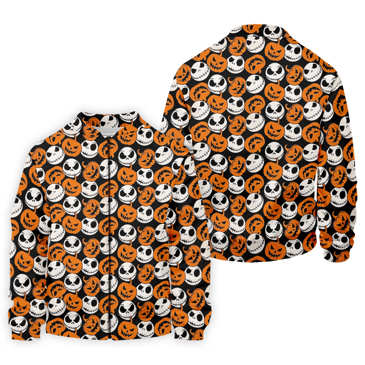 Halloween Skull Pumpkin Pattern Golf Polo Shirt, Men's Golf Shirt, Hawaiian Golf Shirt