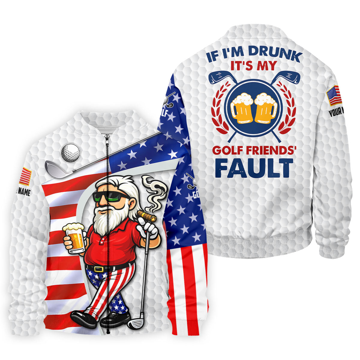 If I'm Drunk It's My Golf Friends' Fault Patriotic 4th Of July Funny Golf Shirt, 250 Years Golf Shirts For Men