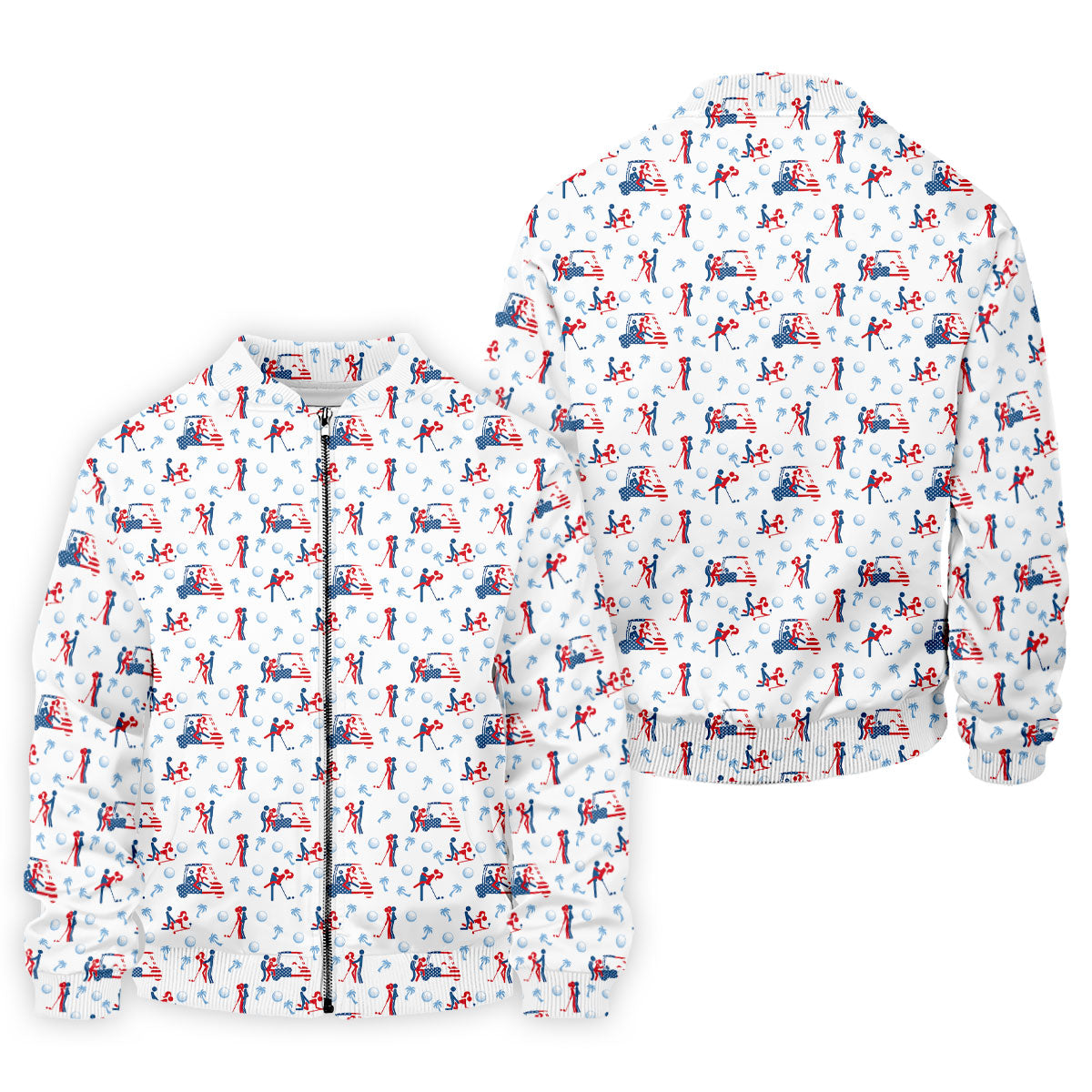 Naughty Couple Funny Stick Figures Patriotic Golf Shirt, 250 Years 4th Of July Golf Shirts For Men