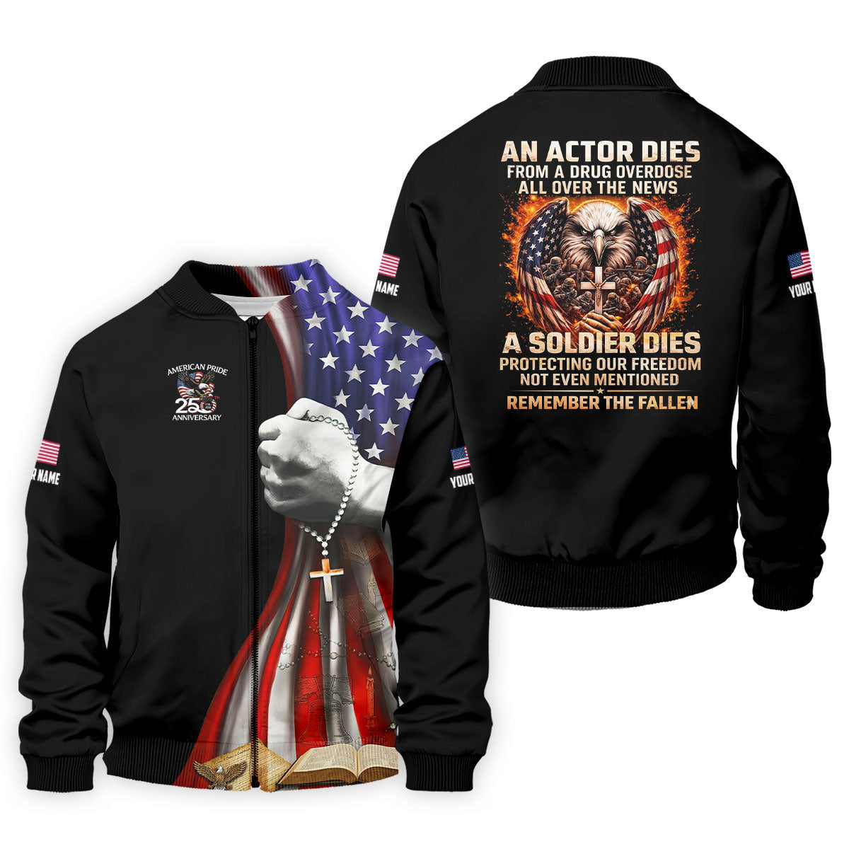 Remember The Fallen Veteran Memorial Patriotic 4th Of July Golf Shirt, 250th Anniversary Golf Shirts For Men