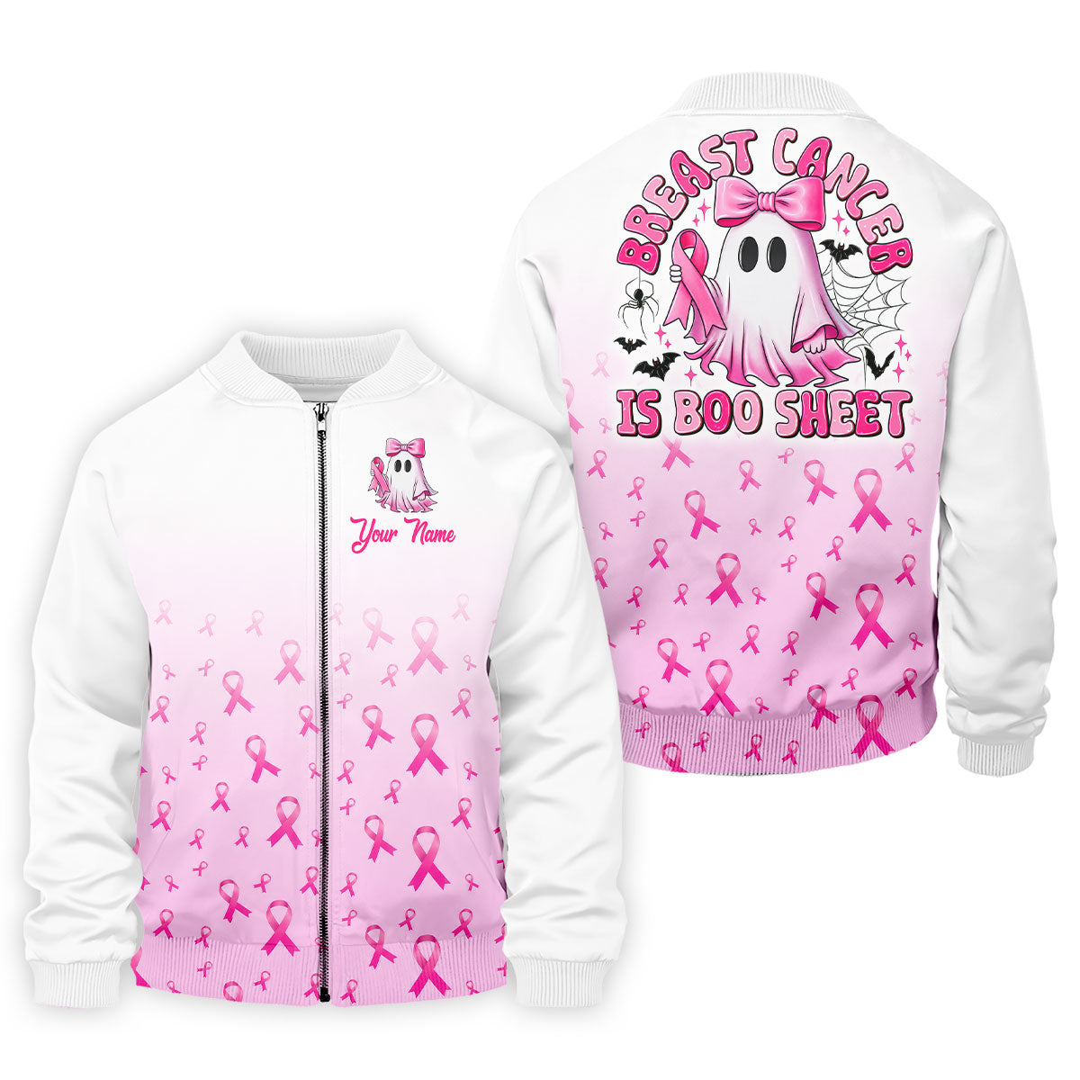 Personalized Breast Cancer Is Boo Sheet Ghost Shirt, Polo Shirts For Men, Mens Golf Shirts