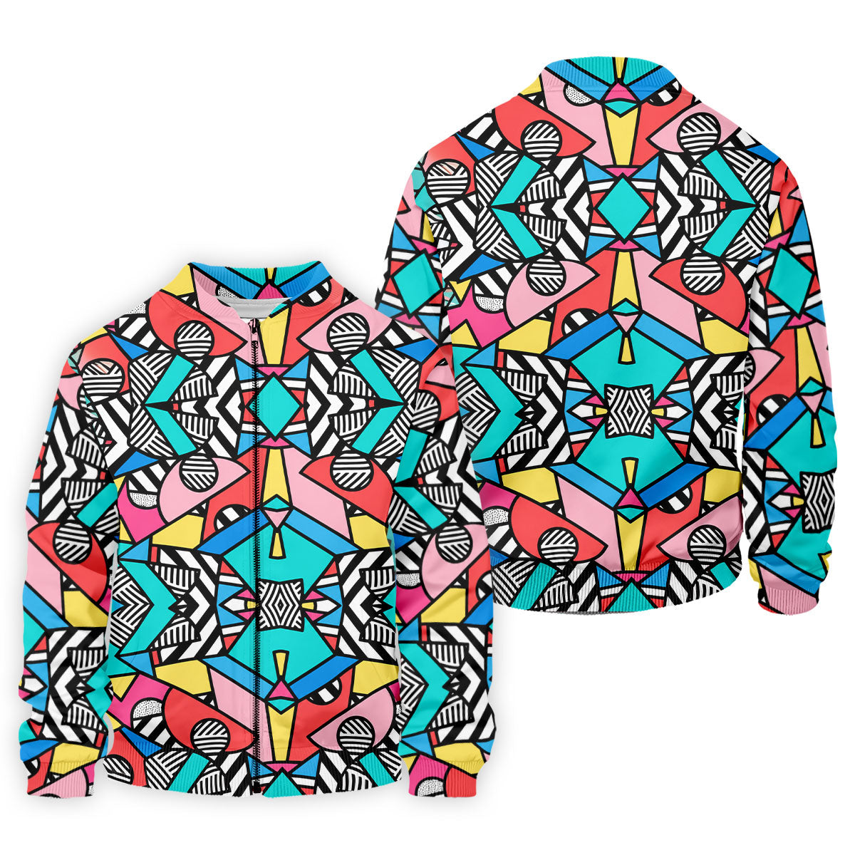 Abstract Geometric Pop Art Golf Polo Shirt, Men's Golf Shirt, Mens Golf Apparel