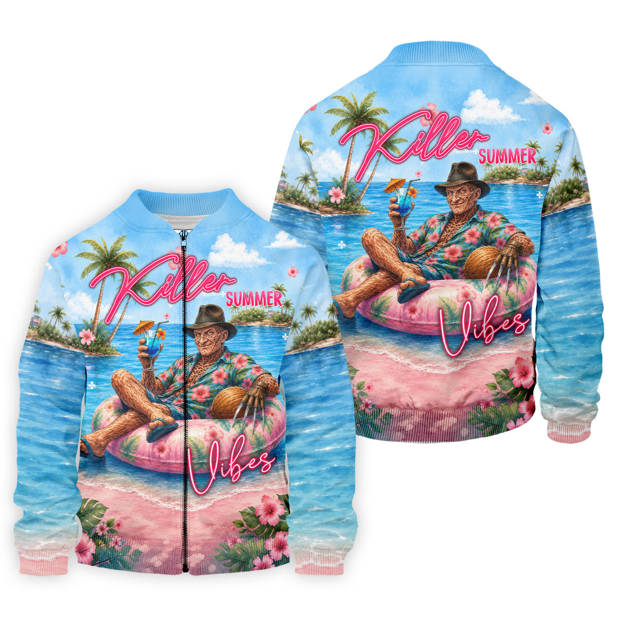 Killer Summer Vibes Burned Slasher Golf Polo Shirt, Men's Golf Shirt, Mens Golf Apparel