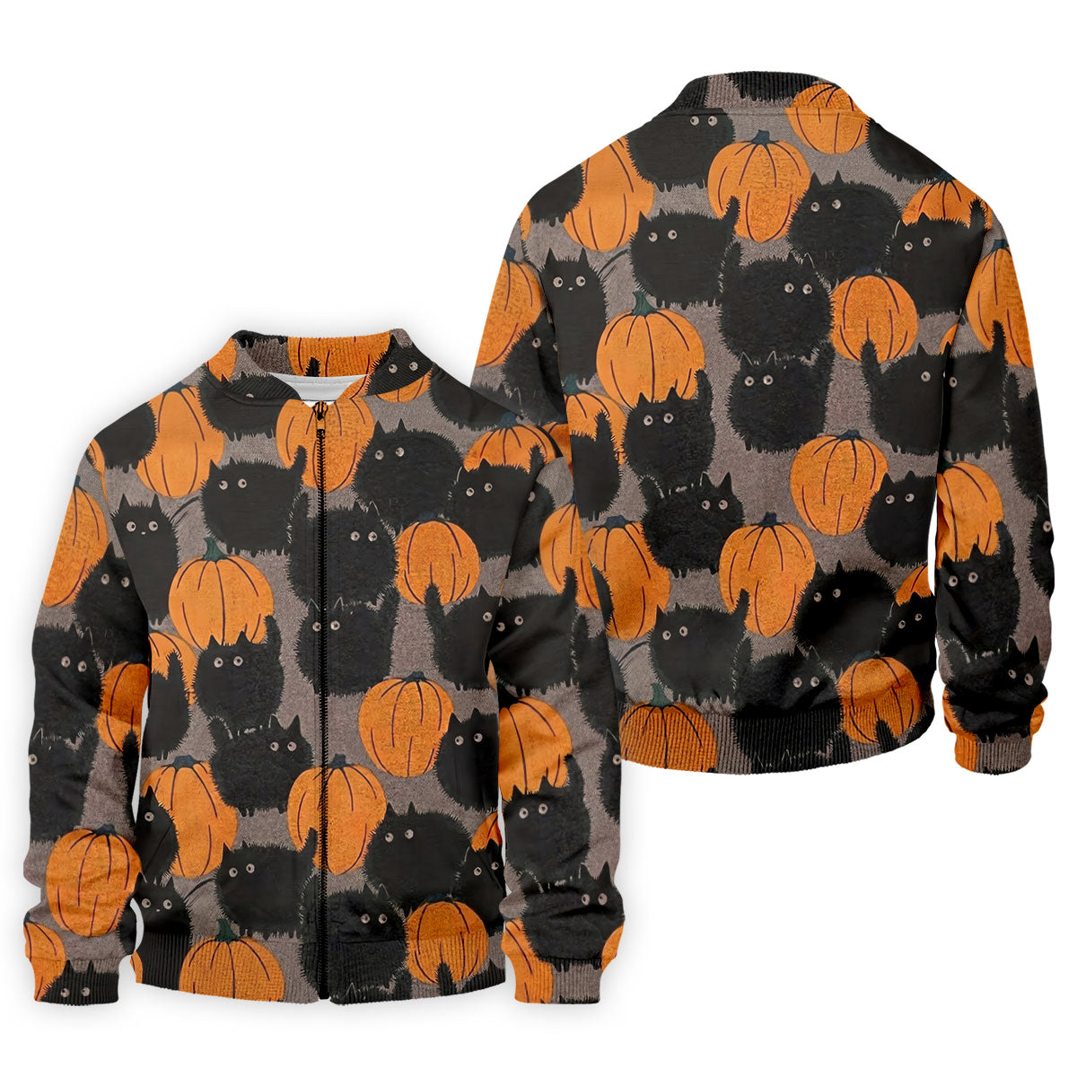 Black Cat Pumpkin Halloween Golf Polo Shirt, Mens Golf Apparel, Golf Shirts For Men