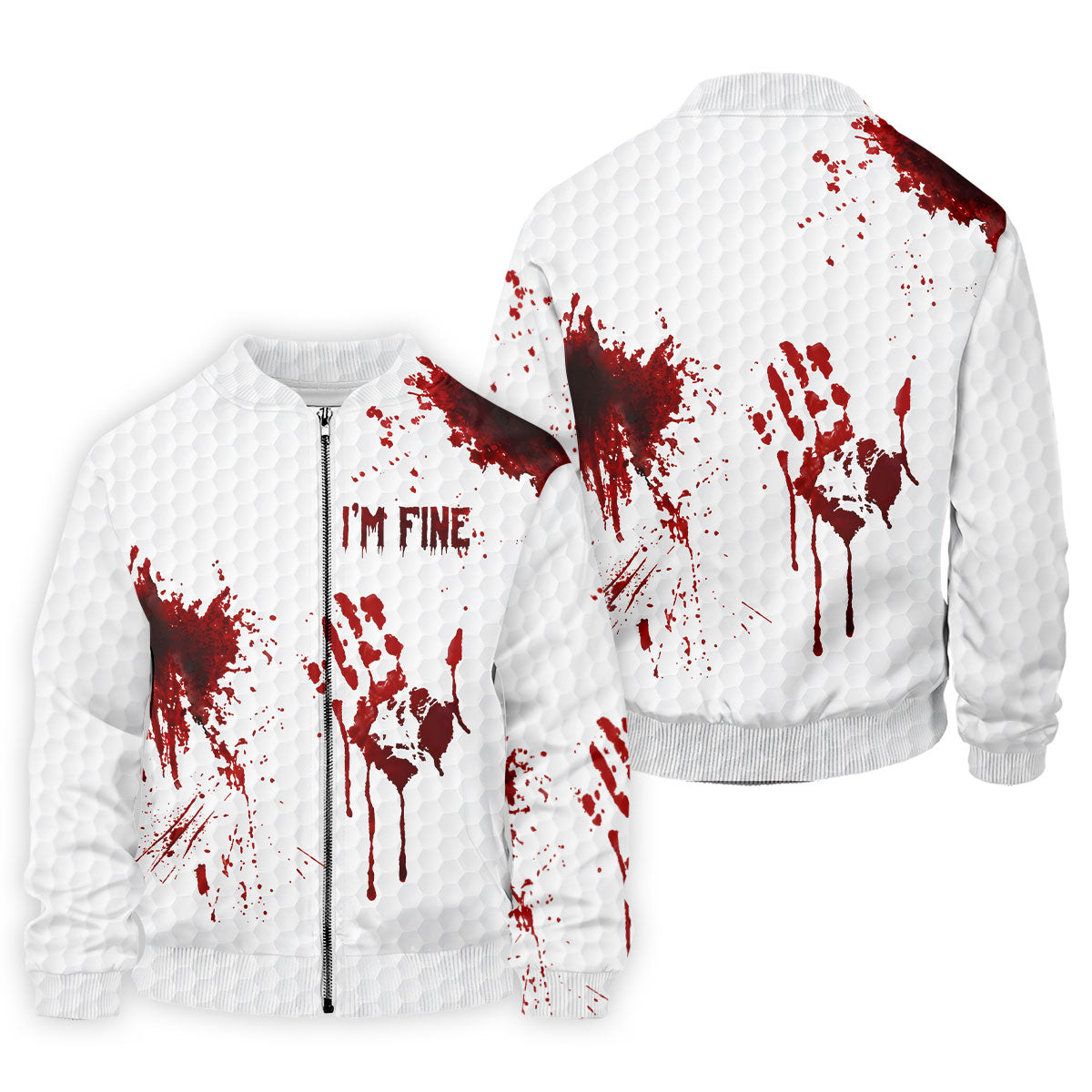 I'm Fine Bloody Halloween Golf Polo Shirt, Golf Polo Shirts For Men, Printed Golf Shirts