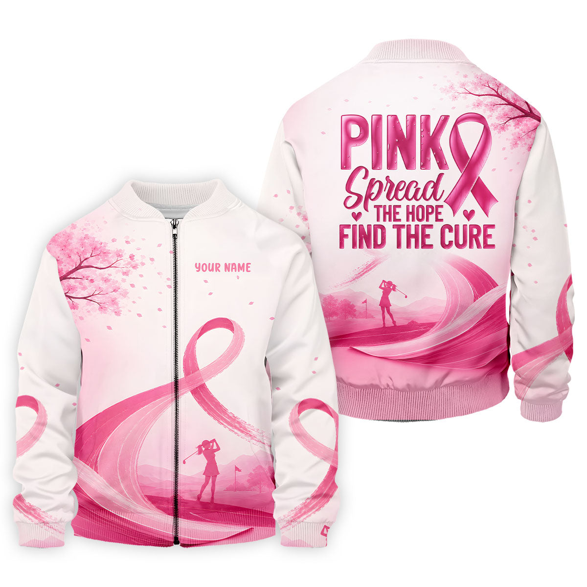 Custom Pink Spread Hope Find Cure Breast Cancer Golf Polo Shirt, Mens Golf Polo, Mens Polo Shirts