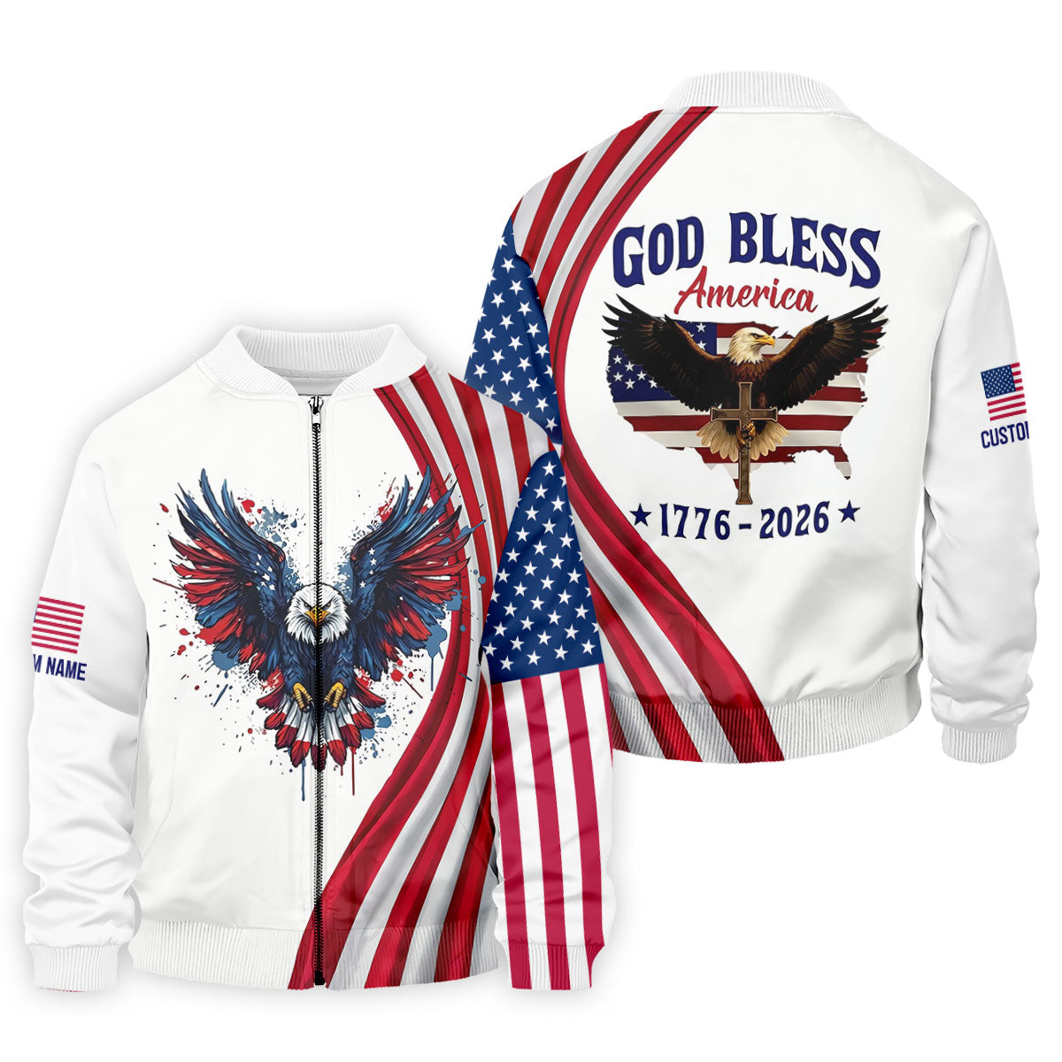 God Bless America 250 Years US Flag Golf Shirt, Patriotic 4th Of July Golf Shirts For Men