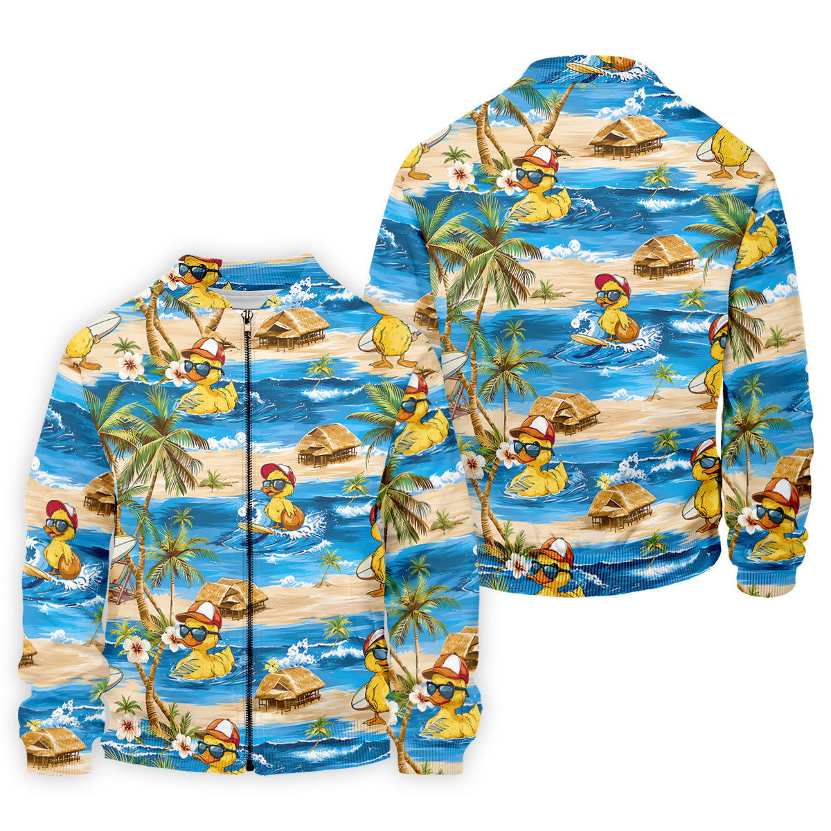 Funny Duck Hawaiian Golf Shirt, Summer Ocean Men's Golf Shirt, Polo Shirts For Men