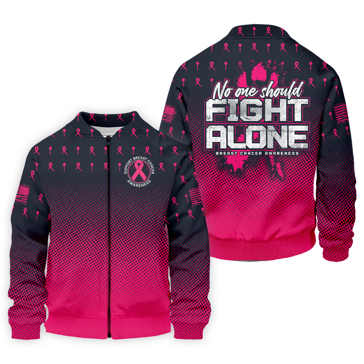 No One Should Fight Alone Breast Cancer Awareness Polo Shirt, Golf Shirts For Men