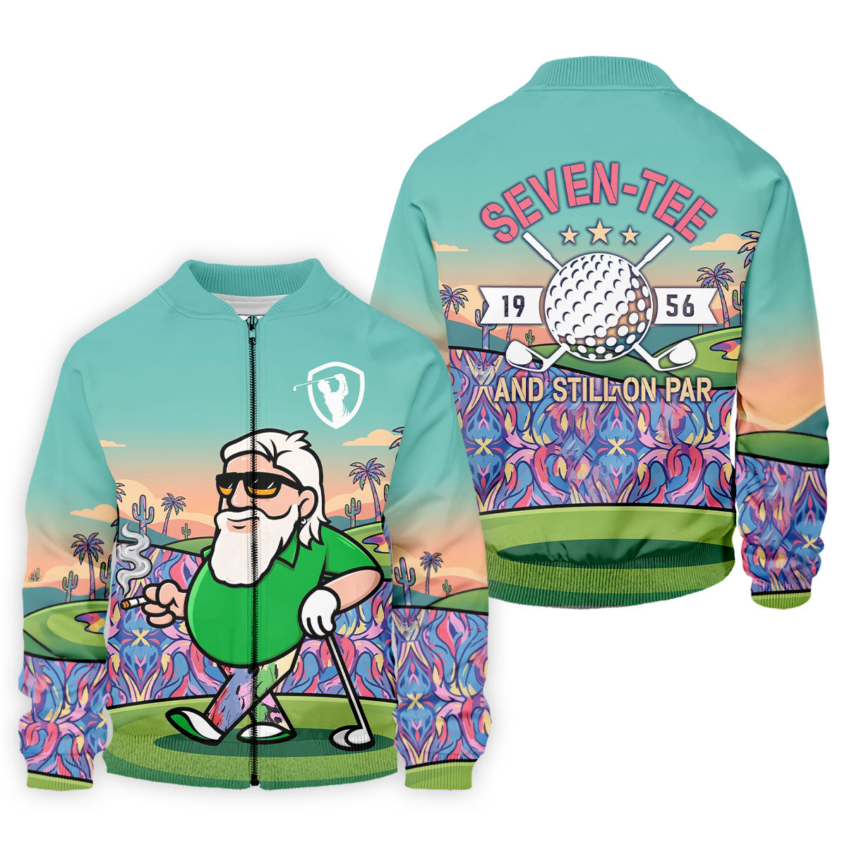 Retro Desert Bearded Golfer Men's Golf Shirt, Hawaiian Golf Shirt, Mens Golf Apparel