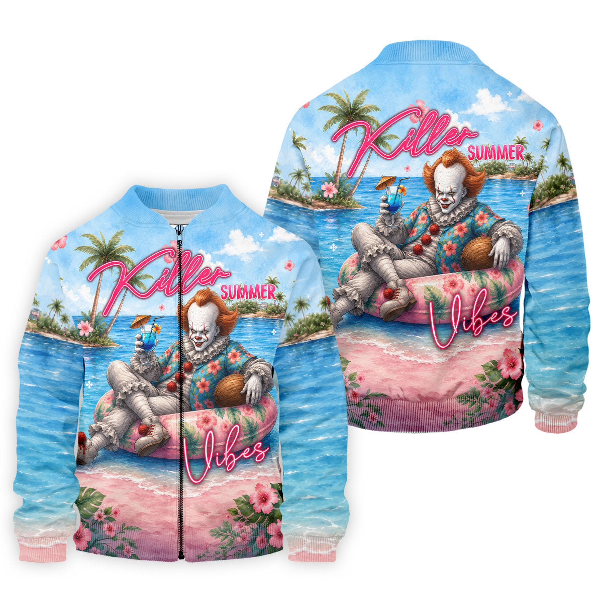 Killer Summer Vibes Scary Clown Golf Polo Shirt, Men's Golf Shirt, Printed Golf Shirts
