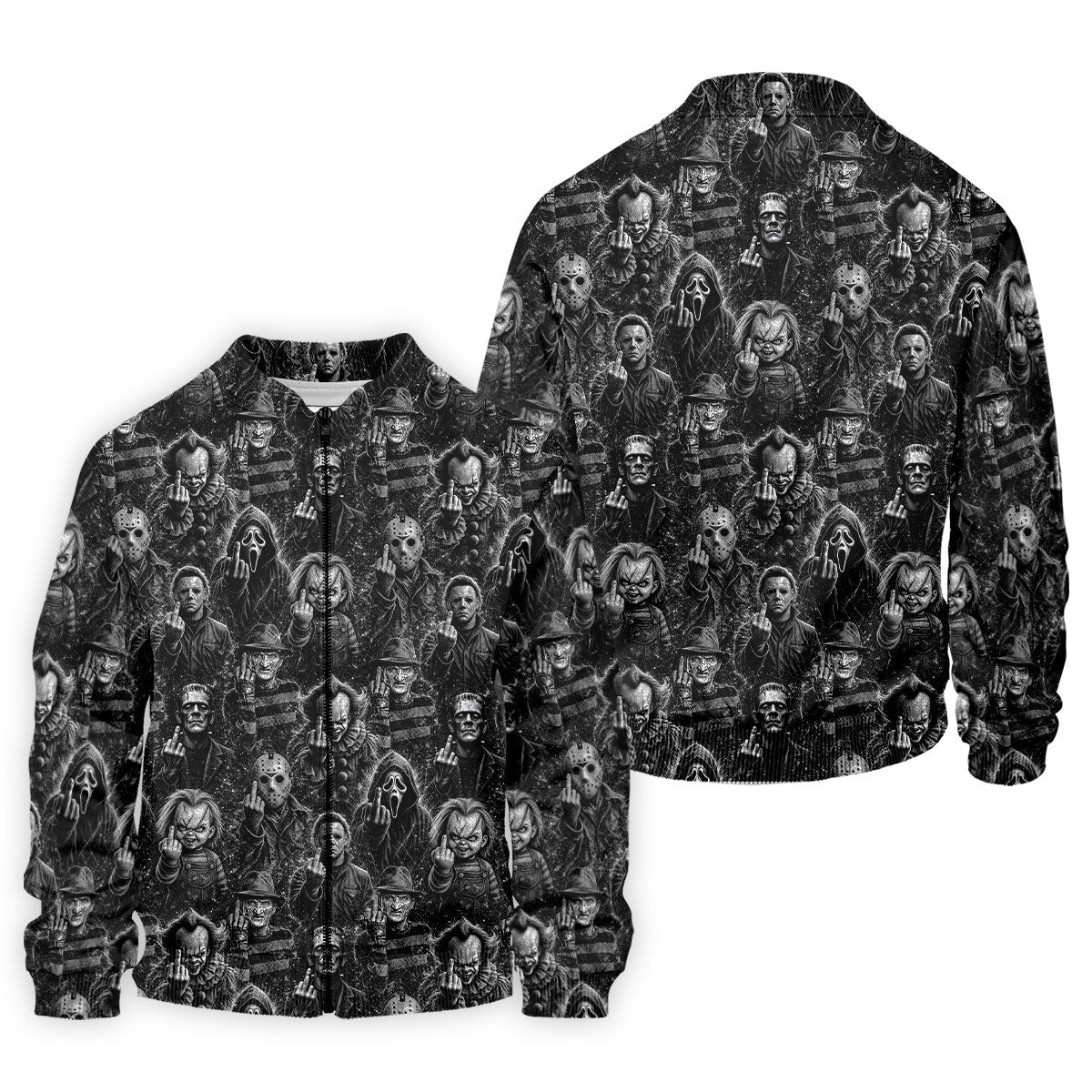 Horror Character Villains Pattern Golf Polo Shirt, Men's Golf Shirt, Hawaiian Golf Shirt