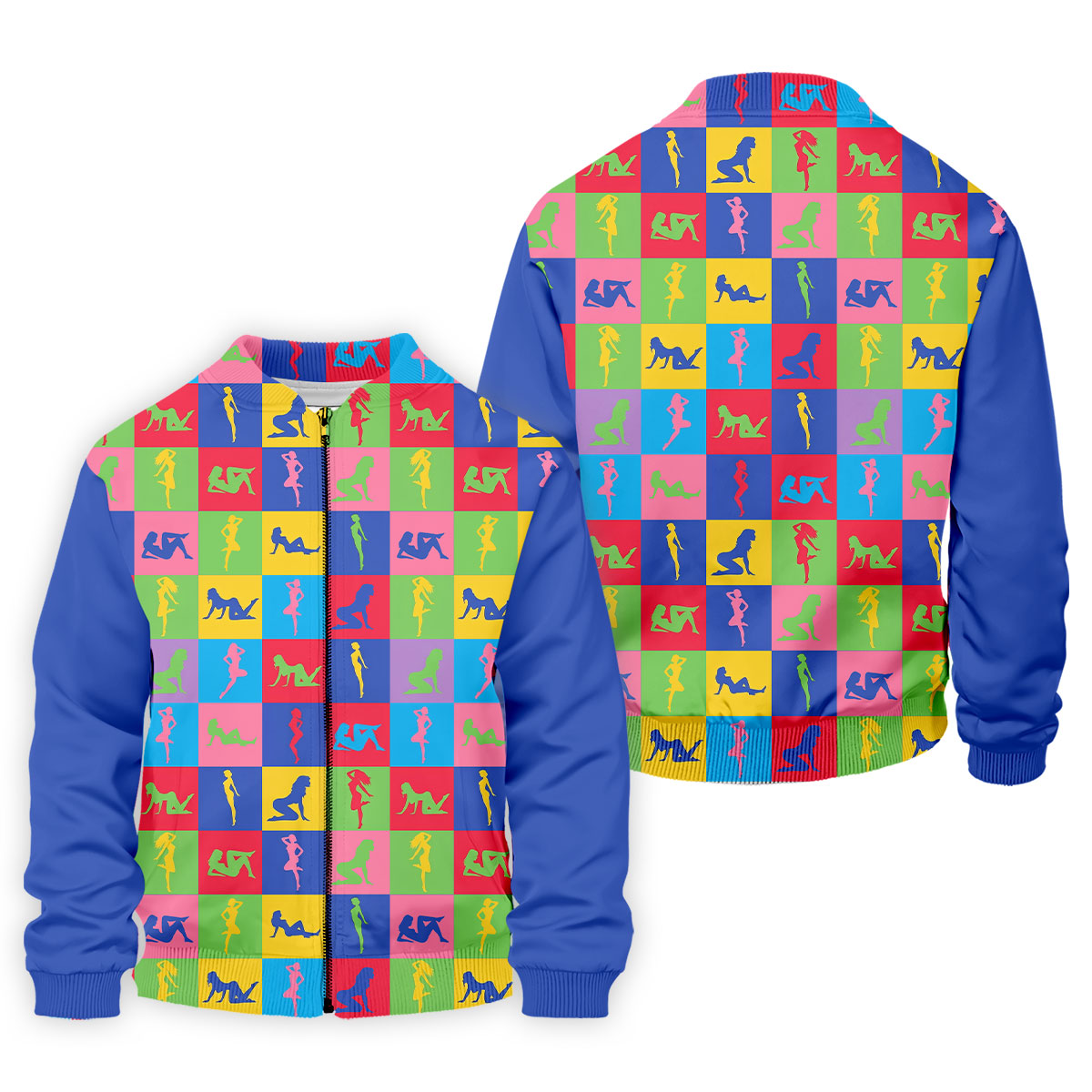 Colorful Pin Up Silhouette Pop Art Golf Polo Shirt, Men's Golf Shirt, Golf Shirts For Men