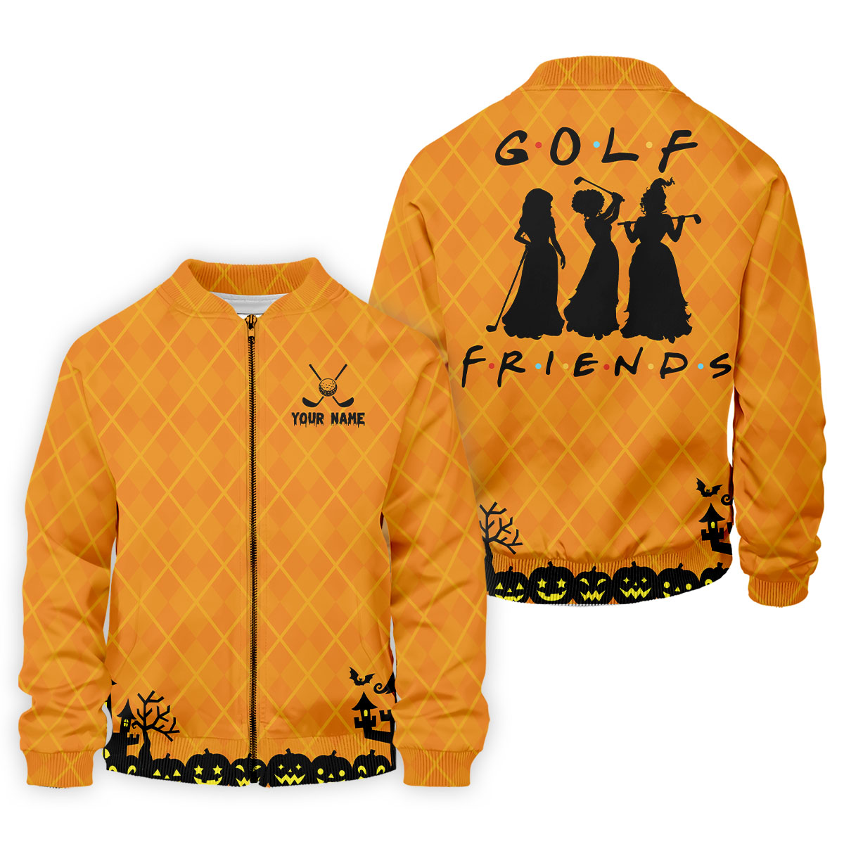 Your Name Golf Friends Horror Character Polo Shirt, Polo Shirts For Men, Halloween Shirt