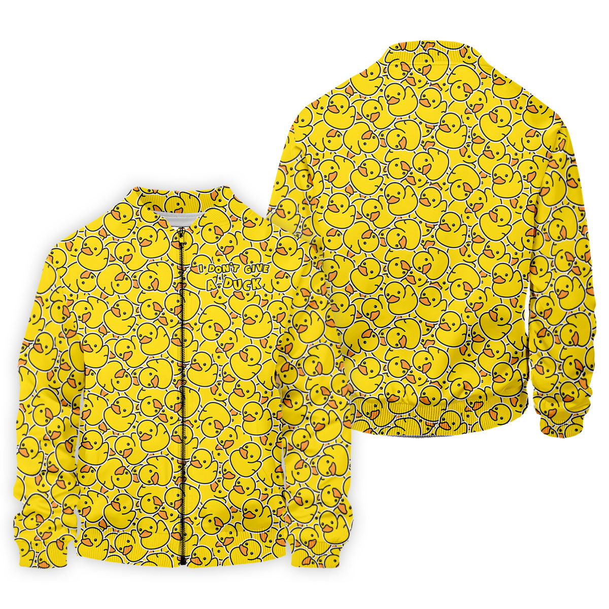 I Don't Give A Duck Yellow Rubber Duck Hawaiian Golf Shirt, Men's Funny Golf Shirts