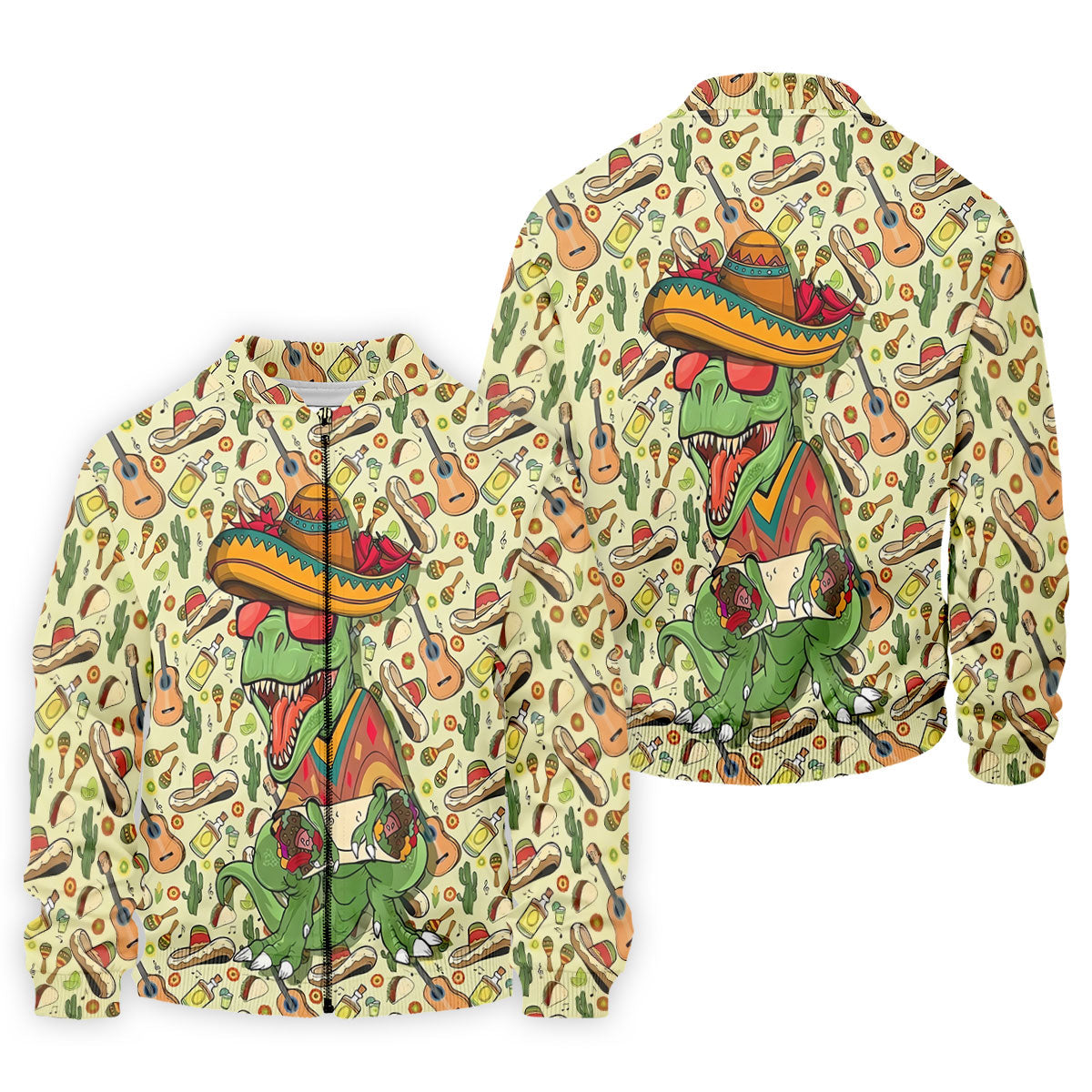 Mexican T-Rex Cinco De Mayo Celebration Funny Golf Shirt, Vibrant Color Golf Shirts For Men