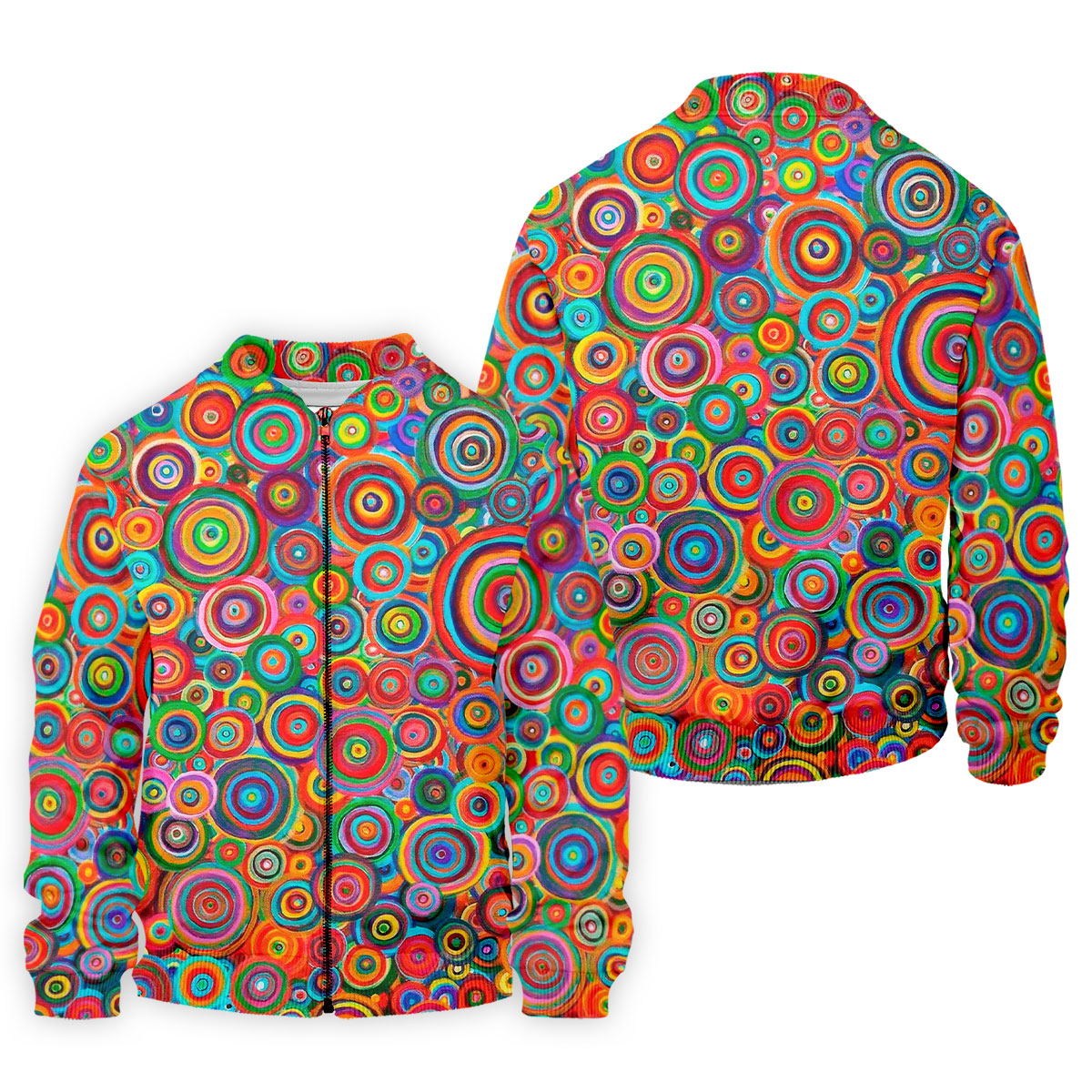 Colorful Abstract Circle Pattern Polo Shirt, Printed Golf Shirts, Hawaiian Golf Shirt, Mens Polo Shirts