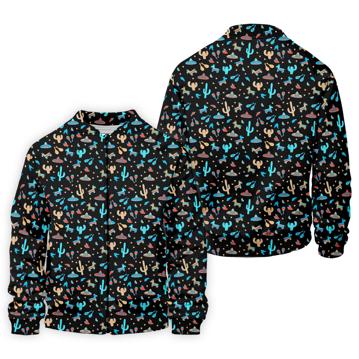 Blue And Beige Cacti Mini Pinatas Cinco De Mayo Celebration Fiesta Themed Golf Shirts For Men