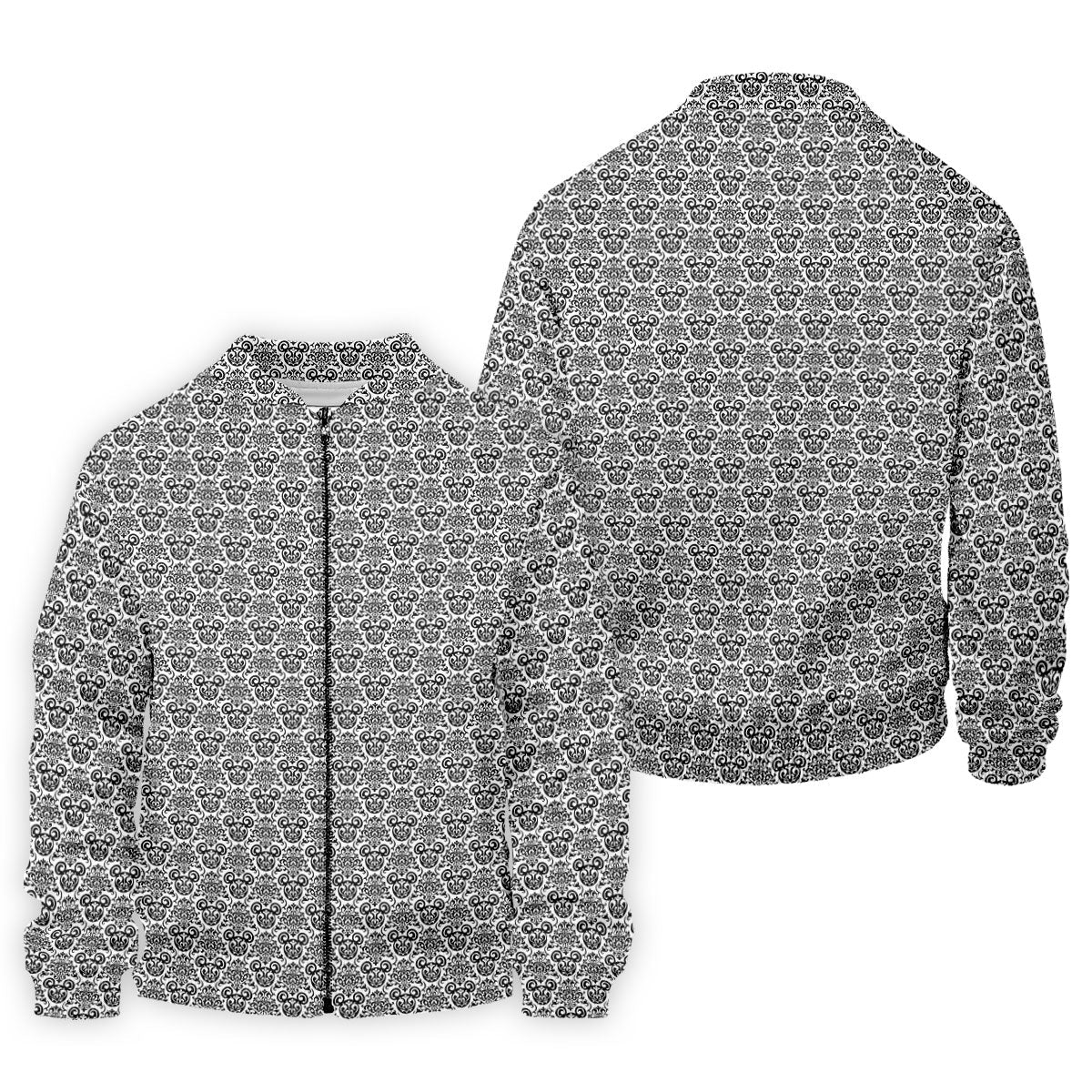 Vintage Monochrome Damask Golf Polo Shirt, Printed Golf Shirts, Mens Golf Shirts