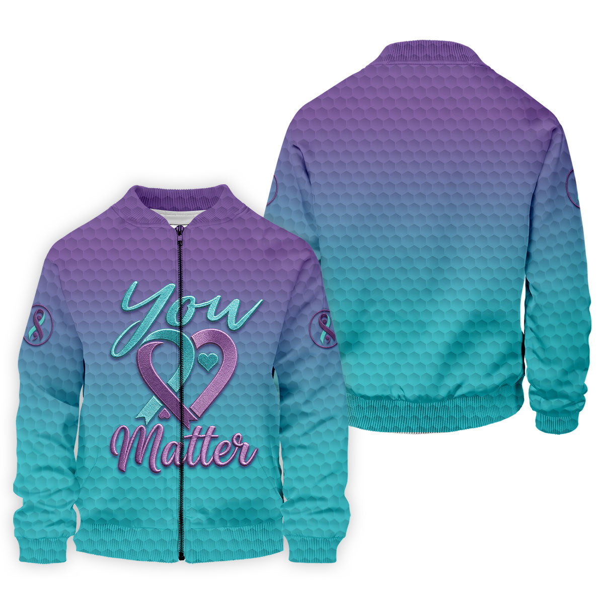 You Matter Suicide Prevention Ribbon Heart Polo Shirts For Men, Golf Apparel For Men