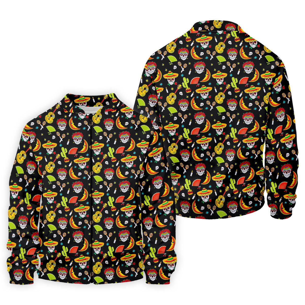 Day Of The Dead Mexican Symbols Cinco De Mayo Celebration Fiesta Themed Golf Shirts For Men