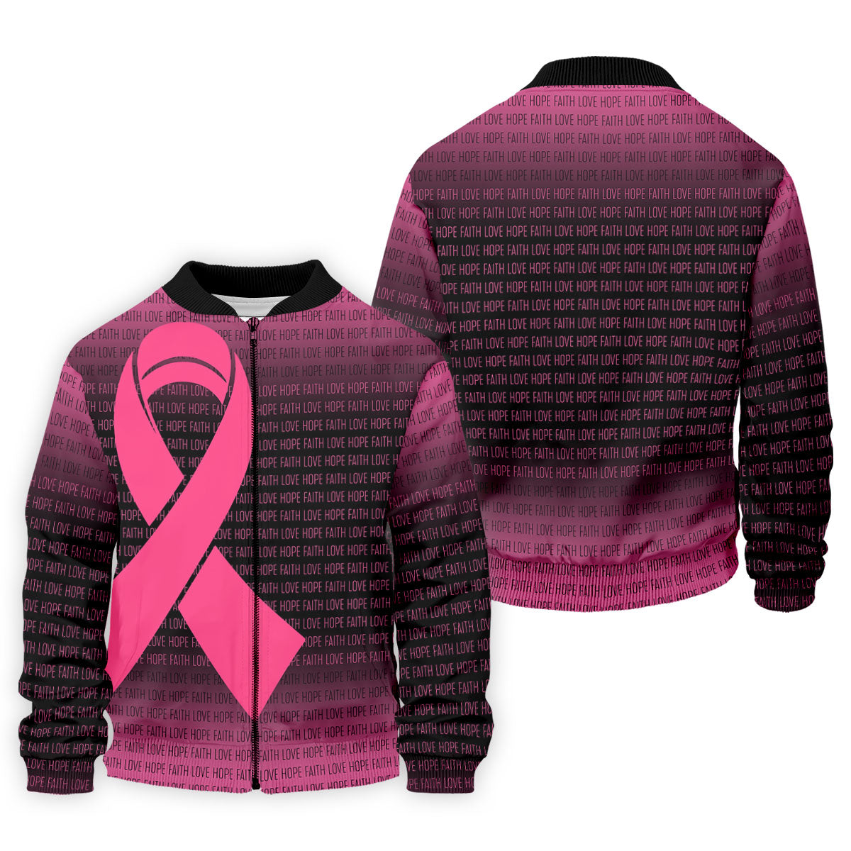 Faith Love Hope Pink Ribbon Breast Cancer Polo Shirt, Men's Golf Shirt, Mens Golf Apparel