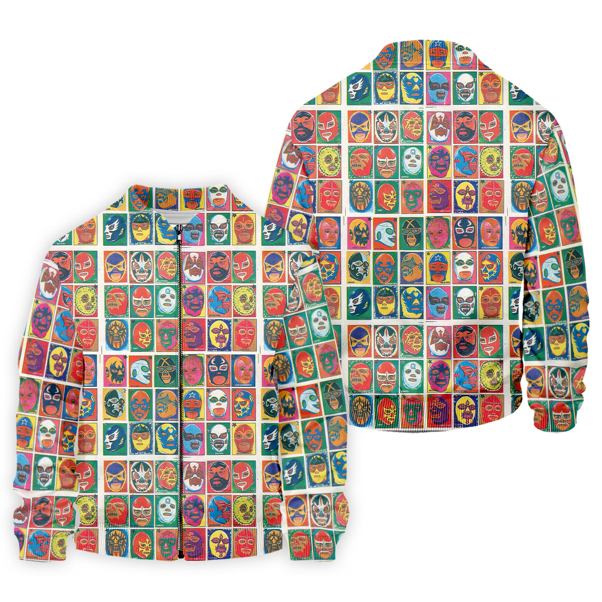 Lucha Libre Mask Grid Pattern Golf Tops For Men, Cinco De Mayo Celebration Golf Shirts For Men