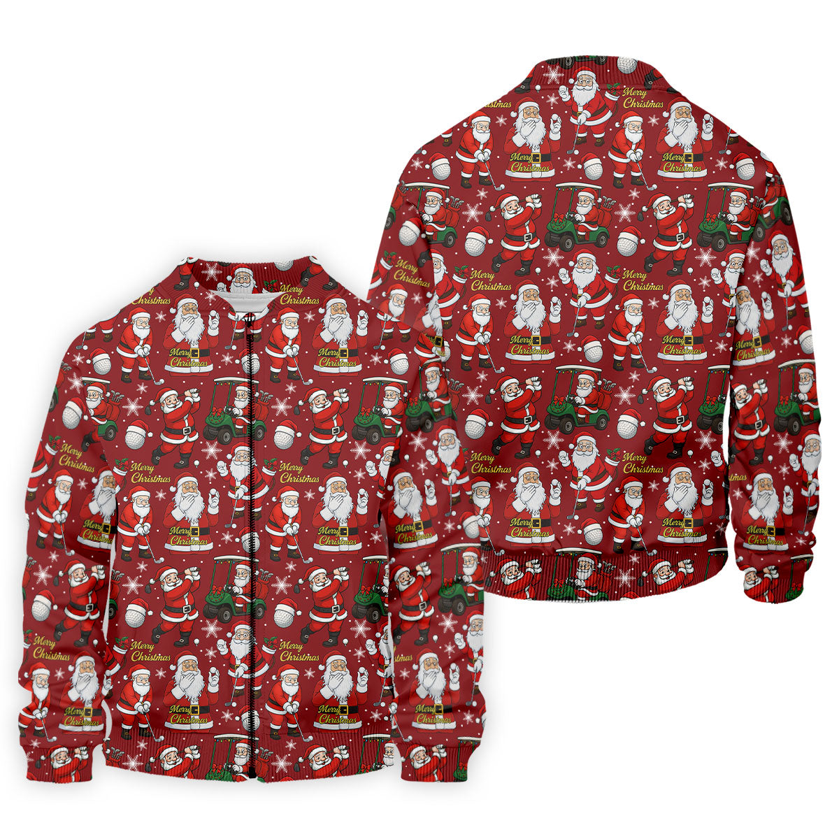 Funny Santa Golfing Christmas Polo Shirts, Christmas Golf Shirt, Polo Shirts For Men, Golf Gift For Men
