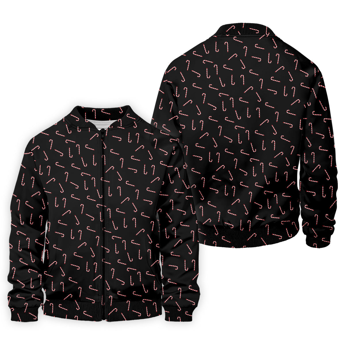 Christmas Candy Cane Golf Tops For Men, Christmas Golf Shirt, Black Golf Polo Shirt, Golf Gift For Men
