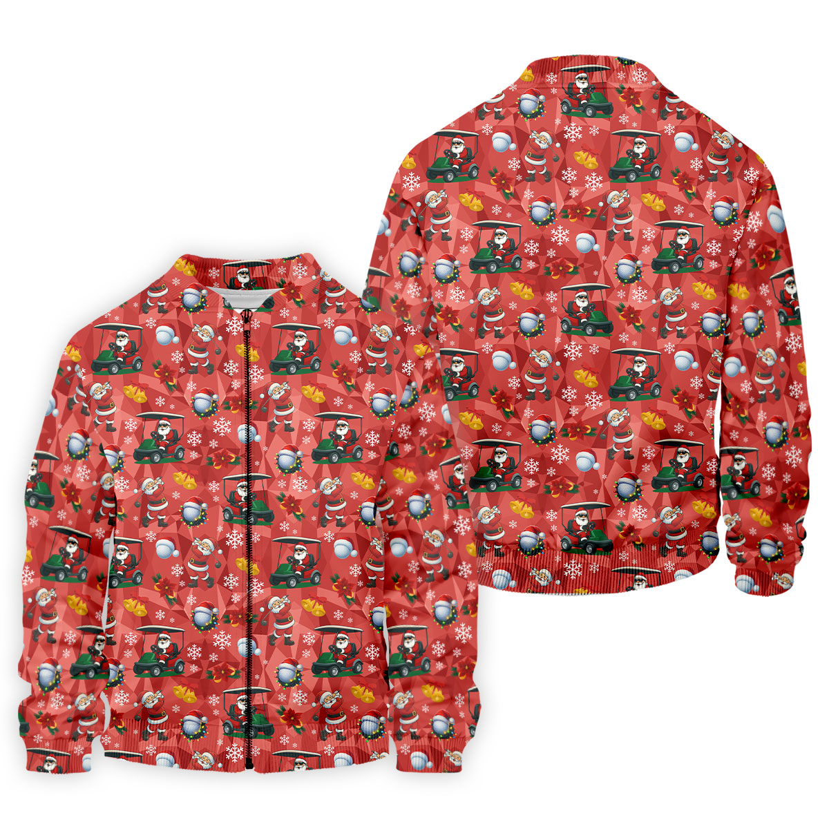 Santa Christmas Red Golf Shirt, Fun Golf Shirts For Men, Christmas Golf Shirt, Golf Shirts For Men