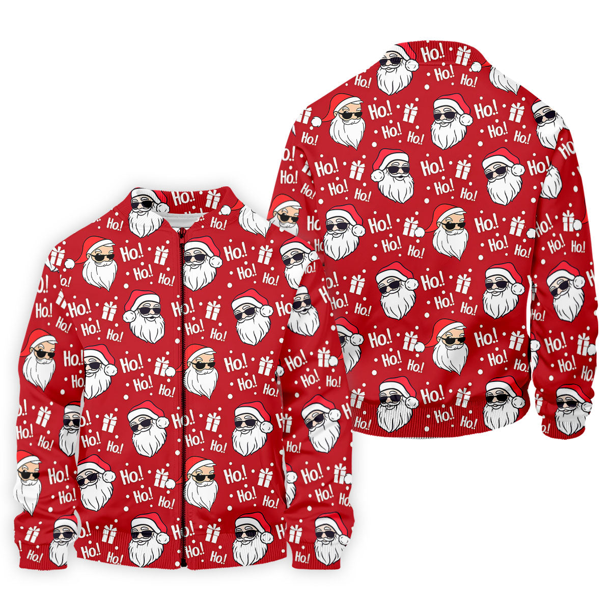 Santa Claus Pattern Christmas Red Golf Tops For Men, Christmas Golf Shirt, Polo Shirts For Men