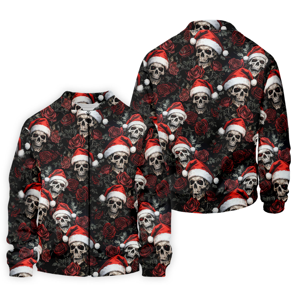 Vintage Skull And Roses Christmas Golf Shirt, Cool Golf Outfit, Polo Shirts For Men, Golf Shirts For Men