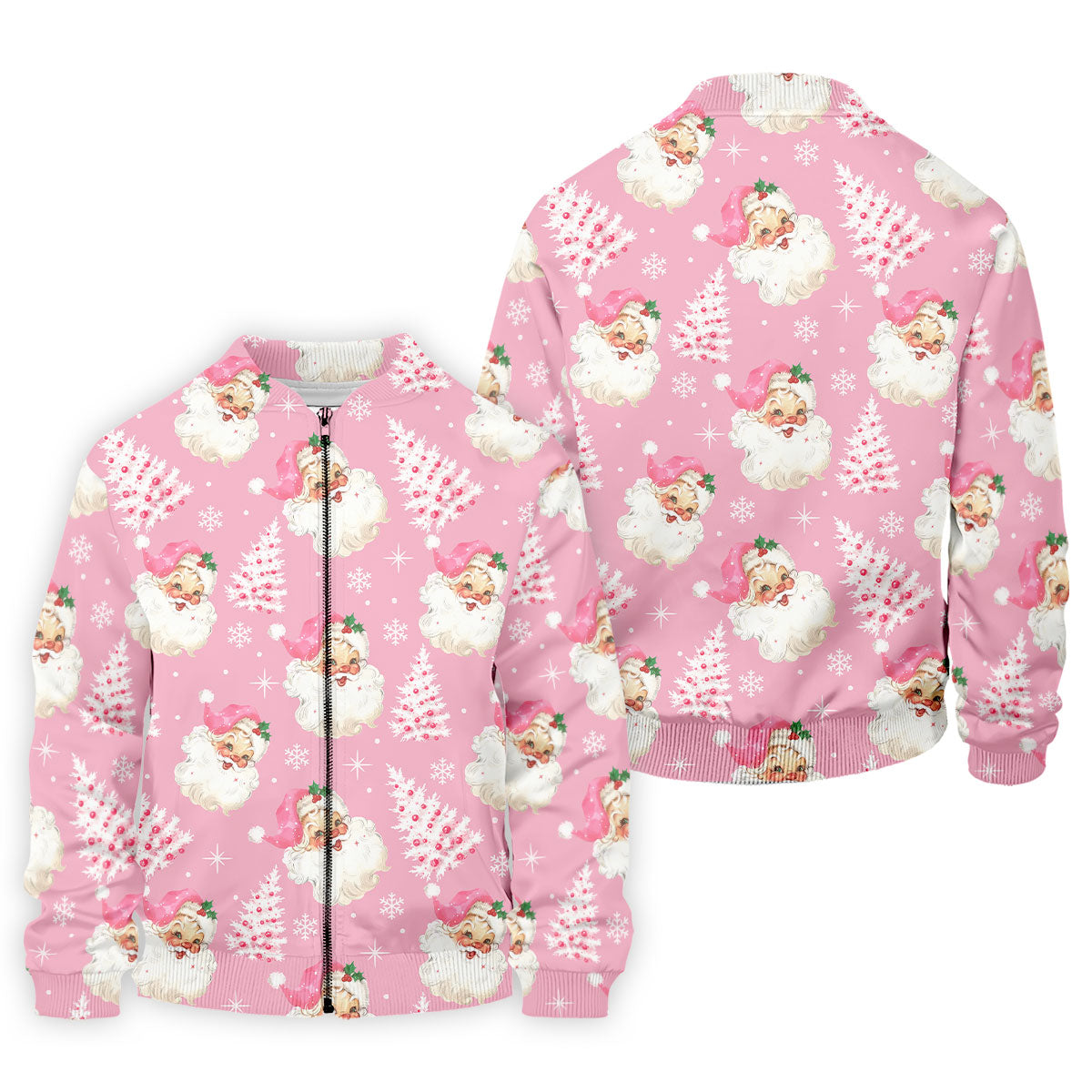 Pink Santa Claus Christmas Golf Shirt, Cute Golf Outfit, Polo Shirts For Men, Golf Gift For Men