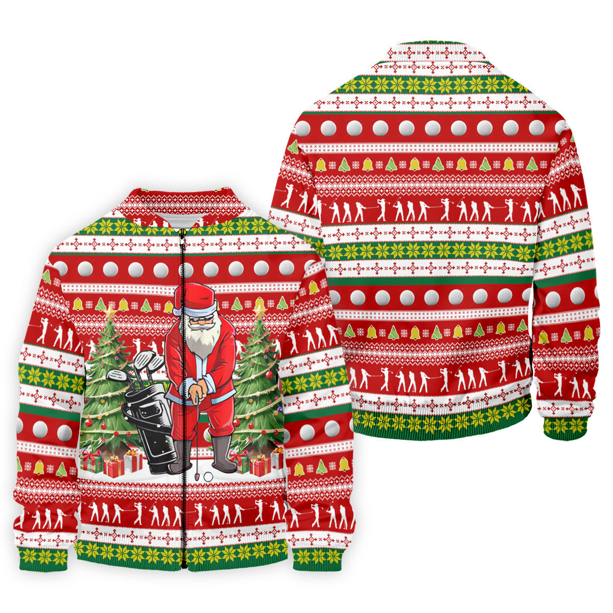 The Santa Claus Golf Pose Christmas Golf Shirt, Fun Golf Shirts For Men, Christmas Presents For Golfers