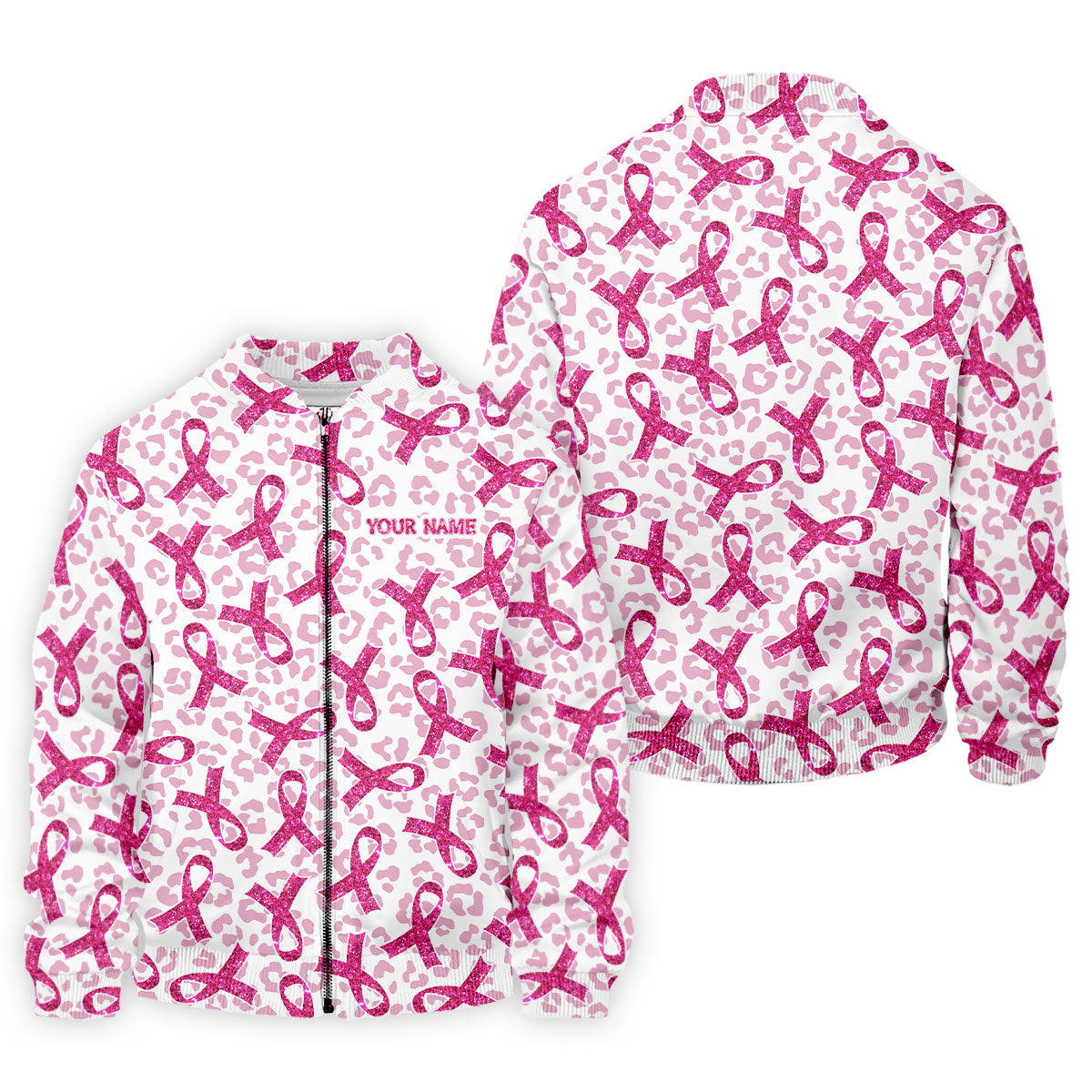 Breast Cancer Pink Ribbon Leopard Pattern Golf Tops For Men, Cancer Awareness Shirt, Golf Shirts For Men