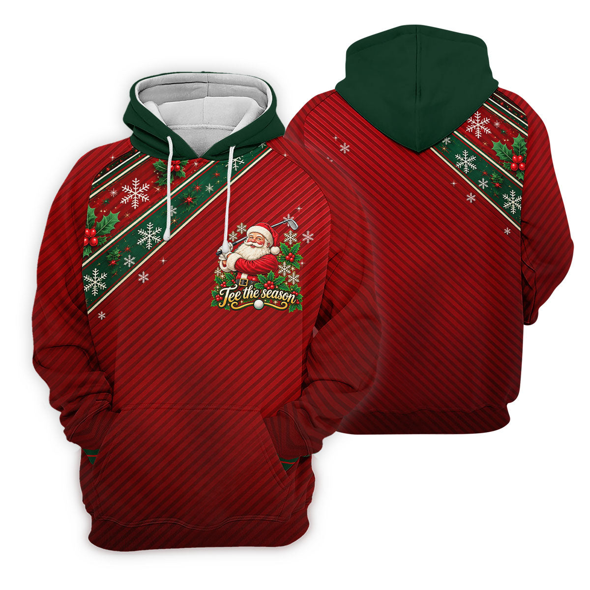 Tee The Season Santa Christmas Golf Shirt, Ladies Golf Shirts, Womens Golf Clothing