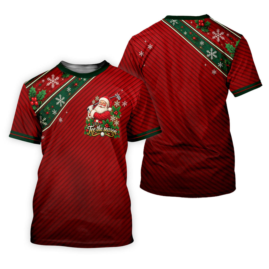 Tee The Season Santa Christmas Golf Shirt, Ladies Golf Shirts, Womens Golf Clothing