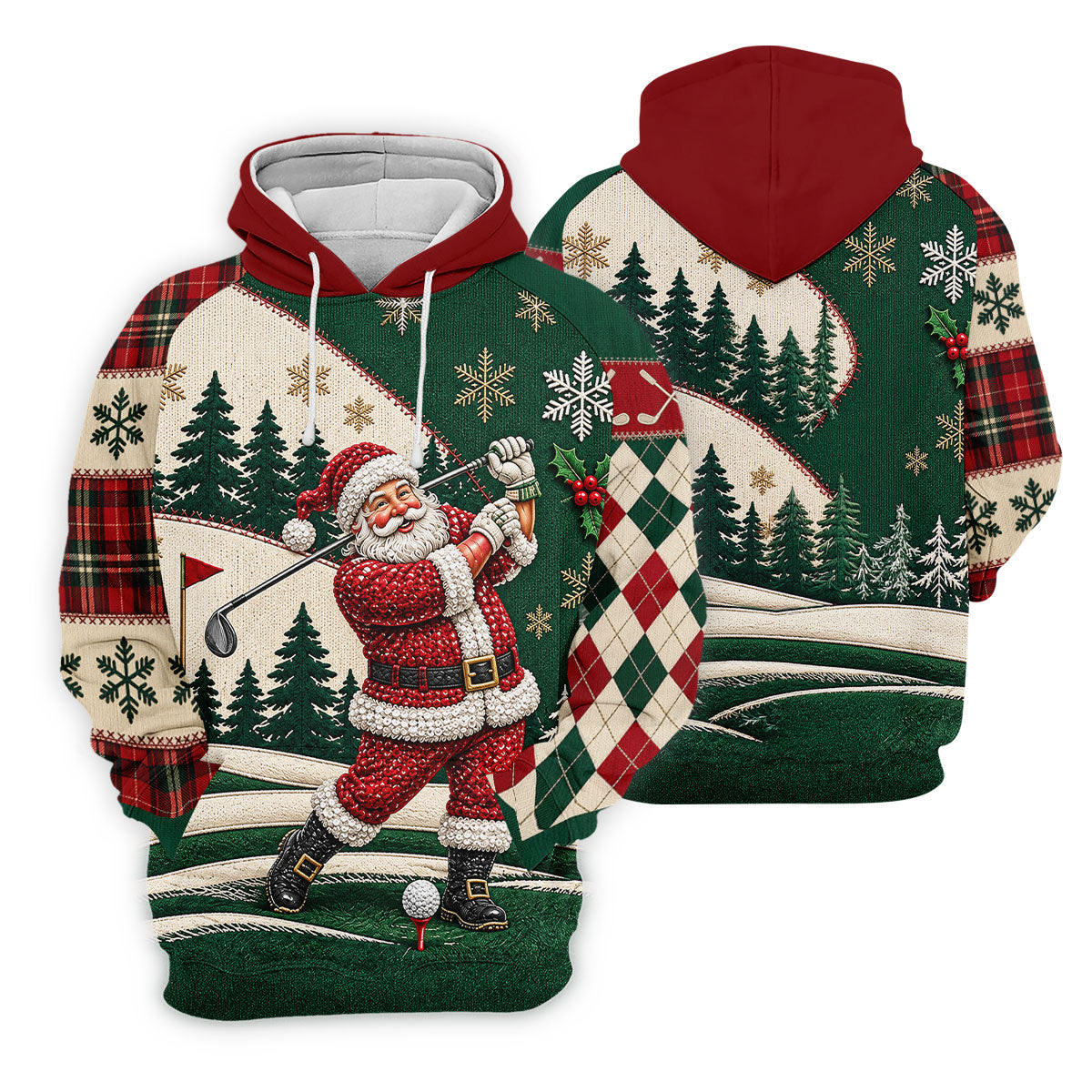 Santa Golf Swing Christmas Golf Polo, Long Sleeve Polo Shirts, Polo Shirts For Men