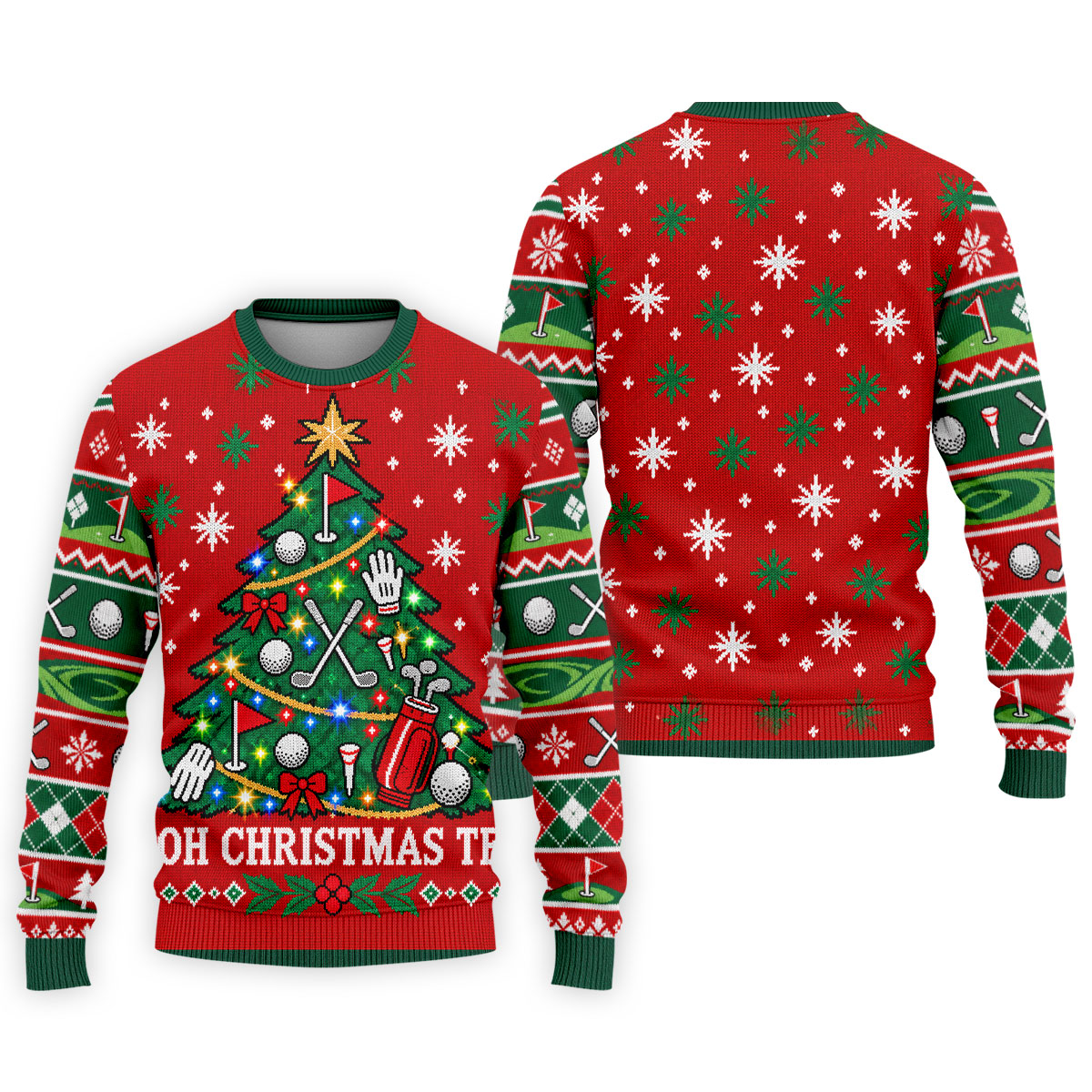 Oh Christmas Tee Christmas Golf Shirt, Mens Golf Apparel, Mens Holiday Golf Shirts