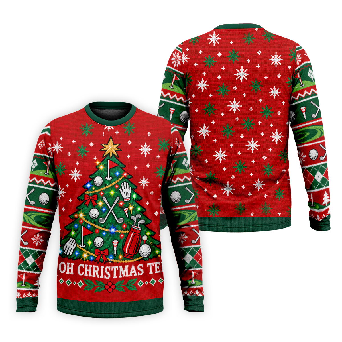 Oh Christmas Tee Christmas Golf Shirt, Mens Golf Apparel, Mens Holiday Golf Shirts