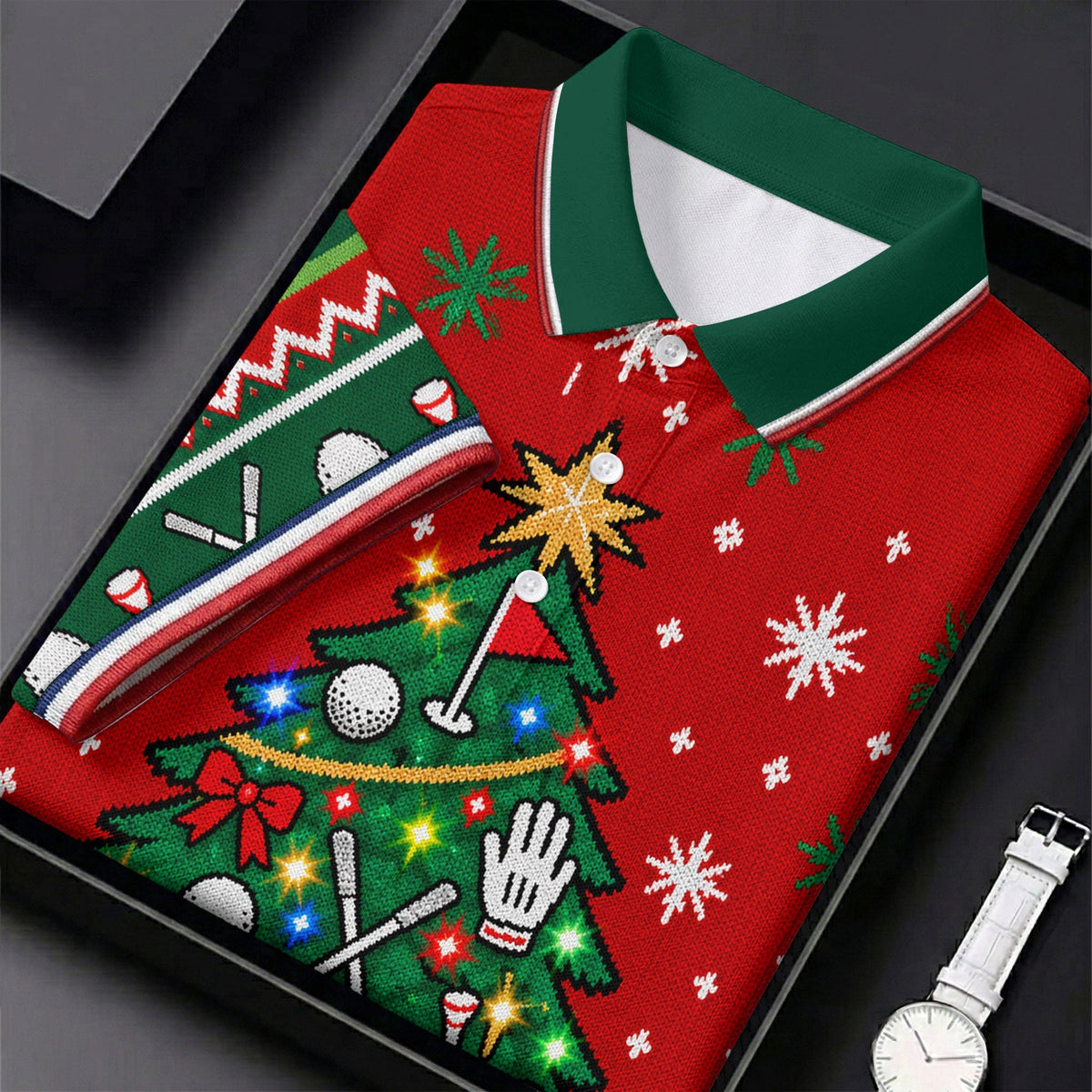 Oh Christmas Tee Christmas Golf Shirt, Mens Golf Apparel, Mens Holiday Golf Shirts
