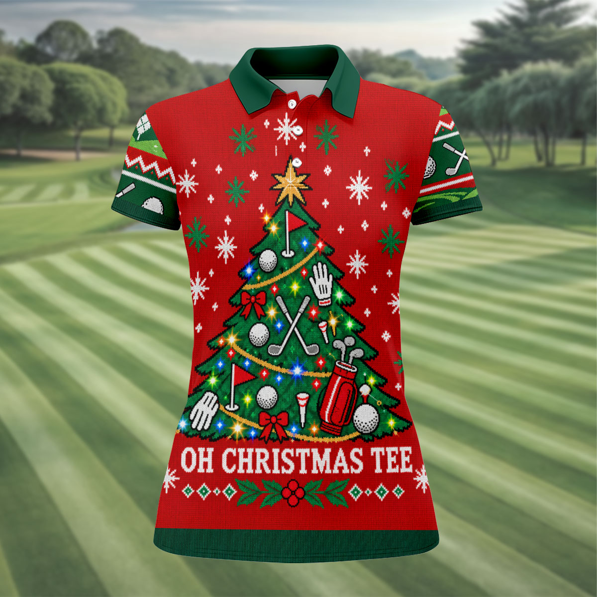Oh Christmas Tee Christmas Golf Shirt, Golf Shirts For Women, Golf Gifts For Women