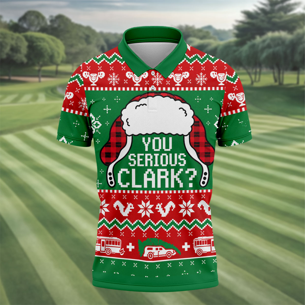 You Serious Clark Christmas Golf Shirt, Golf Shirts For Men, Funny Mens Golf Shirts
