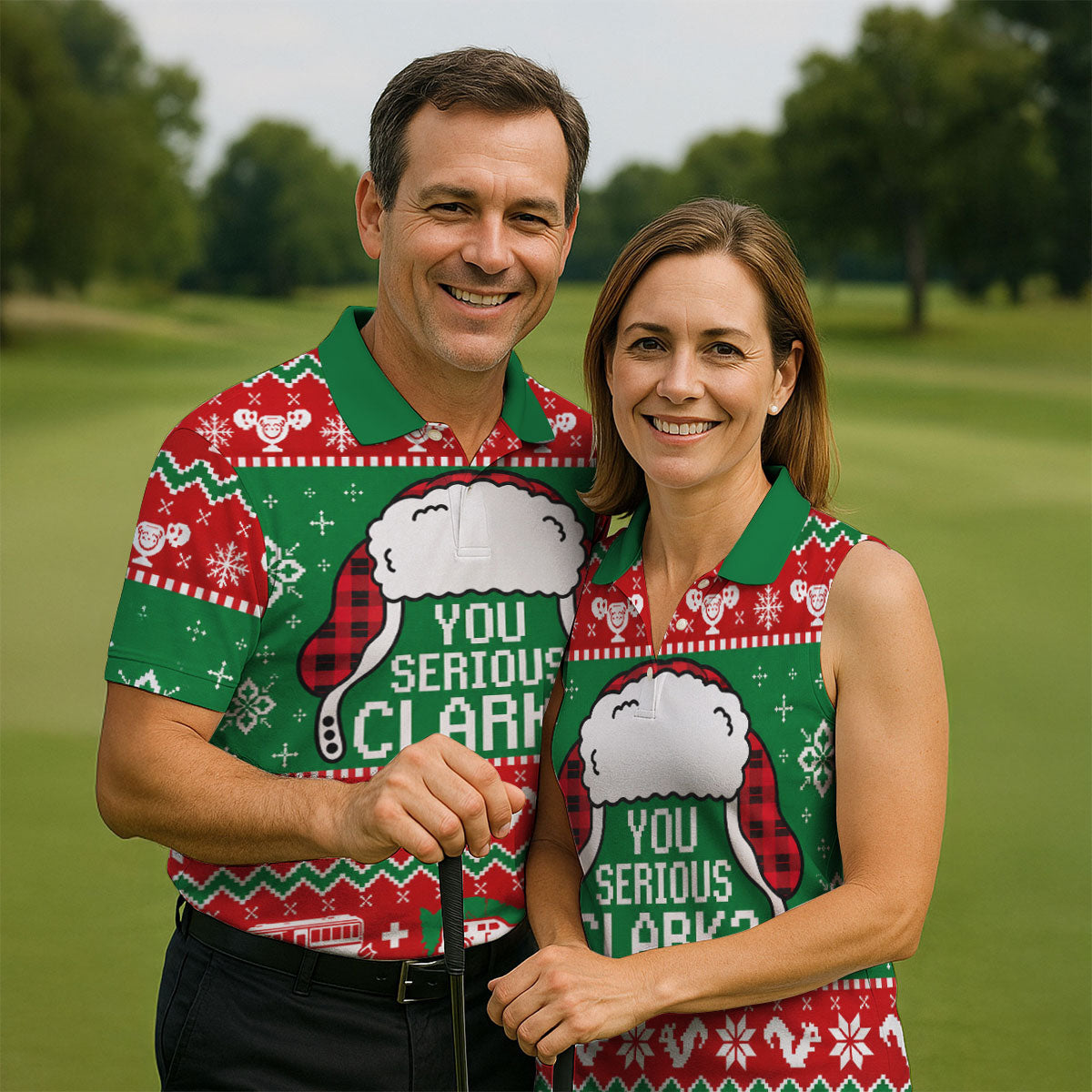 You Serious Clark Christmas Golf Shirt, Golf Shirts For Men, Funny Mens Golf Shirts