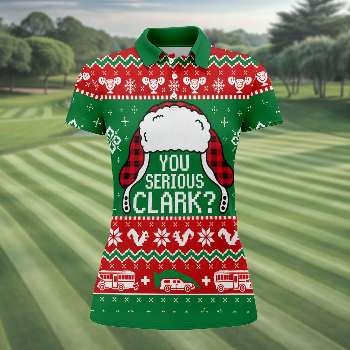You Serious Clark Christmas Golf Shirt, Womens Golf Apparel, Womens Golf Clothing