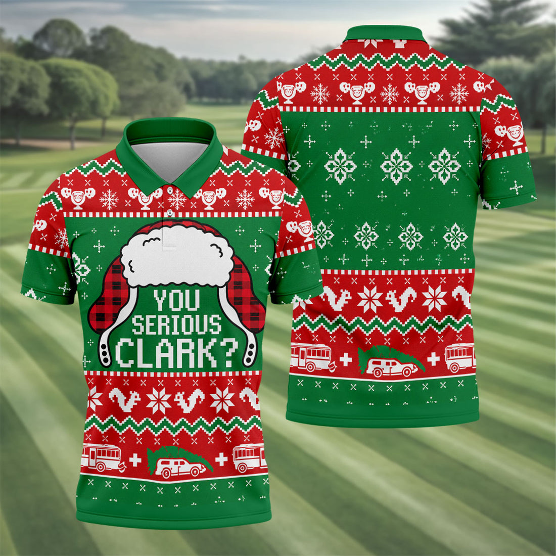You Serious Clark Christmas Golf Shirt, Golf Shirts For Men, Funny Mens Golf Shirts