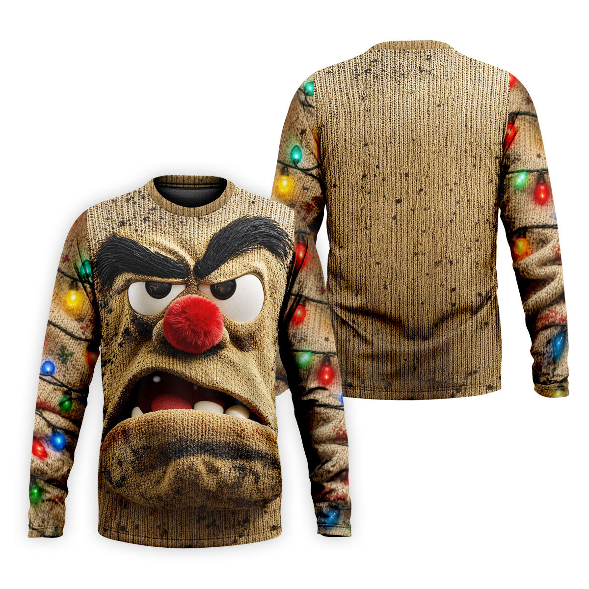 Grumpy Reindeer Lights Christmas Golf Polo, Mens Golf Apparel, Polo Shirts For Men